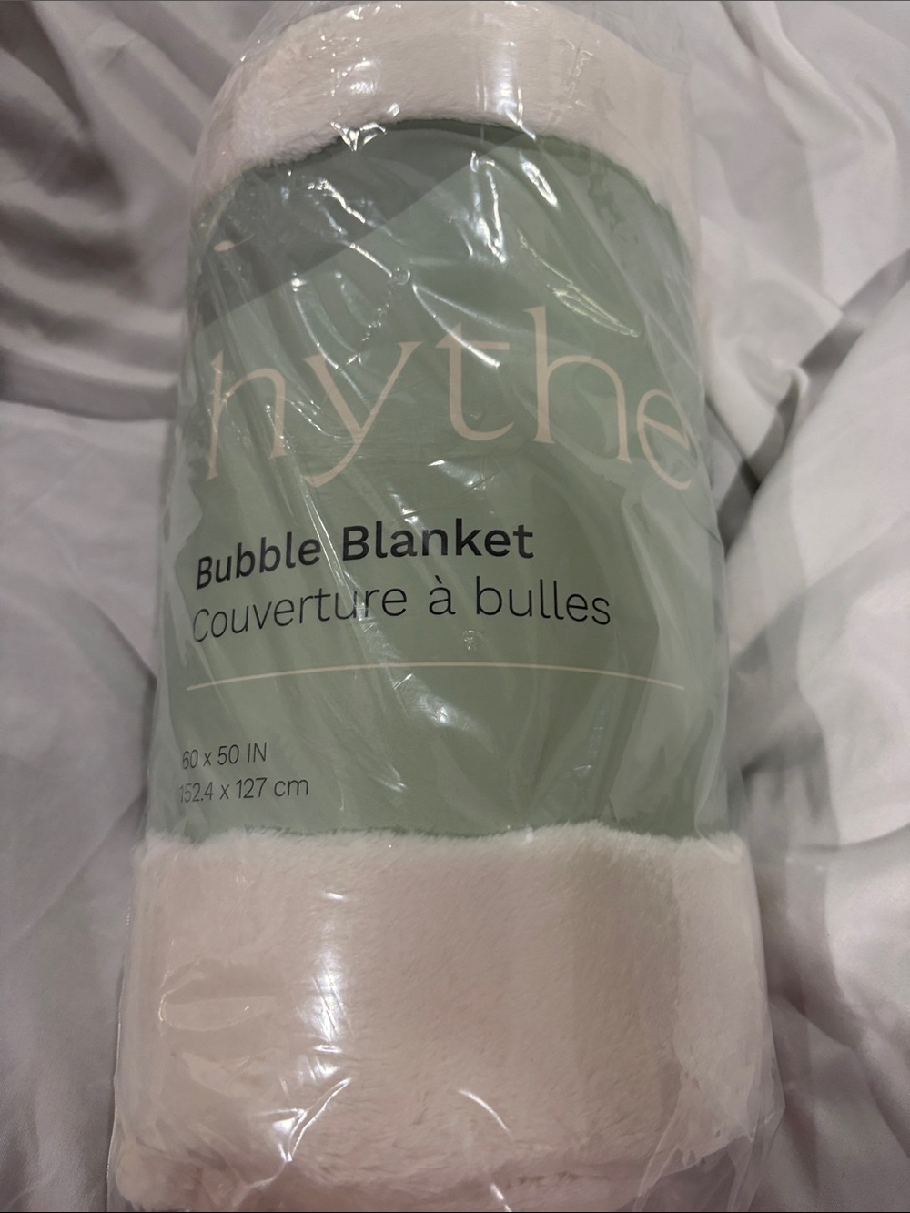 Bubble Blanket Plush Throw - Cream by Hythe